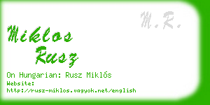 miklos rusz business card